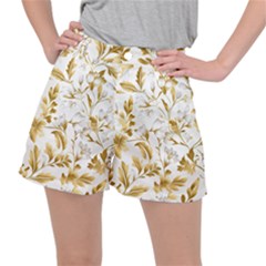 Flowers Gold Floral Women s Ripstop Shorts by Vaneshop