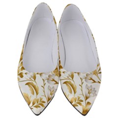 Flowers Gold Floral Women s Low Heels by Vaneshop