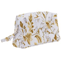 Flowers Gold Floral Wristlet Pouch Bag (large) by Vaneshop