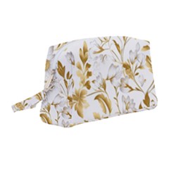 Flowers Gold Floral Wristlet Pouch Bag (medium) by Vaneshop