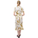 Flowers Gold Floral Keyhole Neckline Chiffon Dress View2