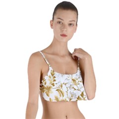 Flowers Gold Floral Layered Top Bikini Top  by Vaneshop