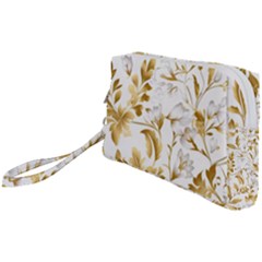 Flowers Gold Floral Wristlet Pouch Bag (small) by Vaneshop