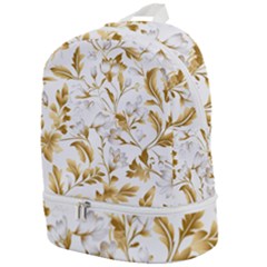 Flowers Gold Floral Zip Bottom Backpack by Vaneshop