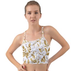 Flowers Gold Floral Mini Tank Bikini Top by Vaneshop