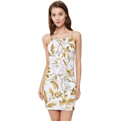 Flowers Gold Floral Summer Tie Front Dress by Vaneshop