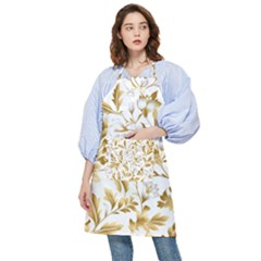 Flowers Gold Floral Pocket Apron by Vaneshop