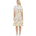 Flowers Gold Floral Button Top Knee Length Dress View2