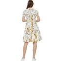 Flowers Gold Floral Short Sleeve Waist Detail Dress View2