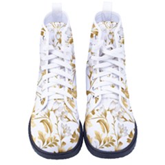 Flowers Gold Floral Men s High-top Canvas Sneakers by Vaneshop