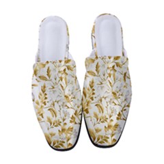 Flowers Gold Floral Women s Classic Backless Heels