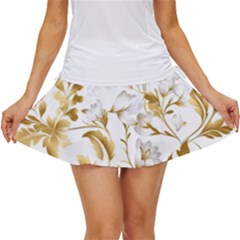 Flowers Gold Floral Women s Skort