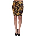 Flower Gold Floral Bodycon Skirt View1