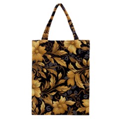 Flower Gold Floral Classic Tote Bag by Vaneshop