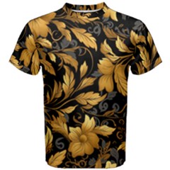 Flower Gold Floral Men s Cotton Tee by Vaneshop