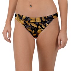 Flower Gold Floral Band Bikini Bottoms by Vaneshop