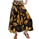 Flower Gold Floral Women s Satin Palazzo Pants View1