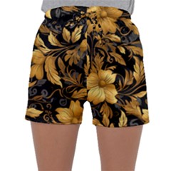 Flower Gold Floral Sleepwear Shorts