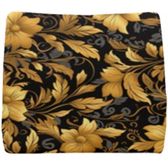 Flower Gold Floral Seat Cushion by Vaneshop