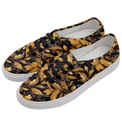 Flower Gold Floral Women s Classic Low Top Sneakers by Vaneshop