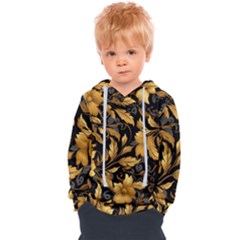 Flower Gold Floral Kids  Overhead Hoodie