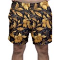 Flower Gold Floral Men s Shorts View1