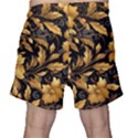 Flower Gold Floral Men s Shorts View2