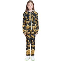 Flower Gold Floral Kids  Tracksuit by Vaneshop