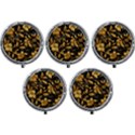 Flower Gold Floral Mini Round Pill Box (Pack of 5) View1