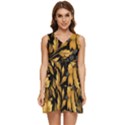 Flower Gold Floral Tiered Sleeveless Mini Dress View1