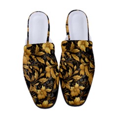 Flower Gold Floral Women s Classic Backless Heels