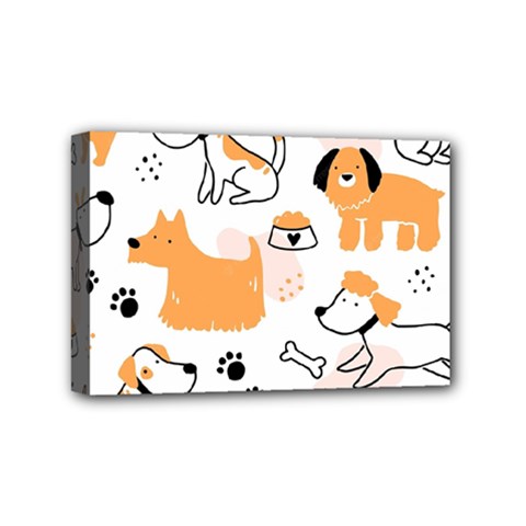 Seamless Pattern Of Cute Dog Puppy Cartoon Funny And Happy Mini Canvas 6  X 4  (stretched)