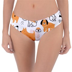 Seamless Pattern Of Cute Dog Puppy Cartoon Funny And Happy Reversible Classic Bikini Bottoms by Wav3s