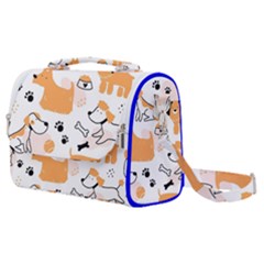 Seamless Pattern Of Cute Dog Puppy Cartoon Funny And Happy Satchel Shoulder Bag by Wav3s