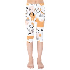 Seamless Pattern Of Cute Dog Puppy Cartoon Funny And Happy Kids  Capri Leggings  by Wav3s