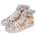 Seamless Pattern Of Cute Dog Puppy Cartoon Funny And Happy Women s Hi-Top Skate Sneakers View2