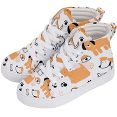 Seamless Pattern Of Cute Dog Puppy Cartoon Funny And Happy Kids  Hi-top Skate Sneakers by Wav3s