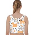 Seamless Pattern Of Cute Dog Puppy Cartoon Funny And Happy Velvet Racer Back Crop Top View2