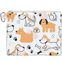 Seamless Pattern Of Cute Dog Puppy Cartoon Funny And Happy Canvas Cosmetic Bag (xxxl) by Wav3s