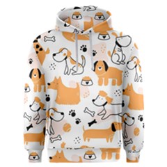 Seamless Pattern Of Cute Dog Puppy Cartoon Funny And Happy Men s Overhead Hoodie by Wav3s