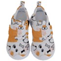 Seamless Pattern Of Cute Dog Puppy Cartoon Funny And Happy Kids  Velcro No Lace Shoes View1