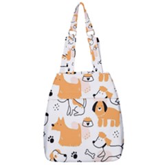 Seamless Pattern Of Cute Dog Puppy Cartoon Funny And Happy Center Zip Backpack by Wav3s