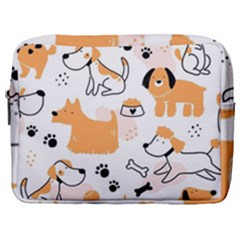 Seamless Pattern Of Cute Dog Puppy Cartoon Funny And Happy Make Up Pouch (large) by Wav3s