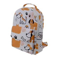 Seamless Pattern Of Cute Dog Puppy Cartoon Funny And Happy Flap Pocket Backpack (large) by Wav3s