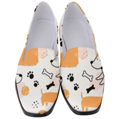 Seamless Pattern Of Cute Dog Puppy Cartoon Funny And Happy Women s Classic Loafer Heels by Wav3s