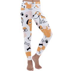 Seamless Pattern Of Cute Dog Puppy Cartoon Funny And Happy Kids  Lightweight Velour Classic Yoga Leggings by Wav3s