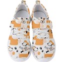 Seamless Pattern Of Cute Dog Puppy Cartoon Funny And Happy Men s Velcro Strap Shoes View1