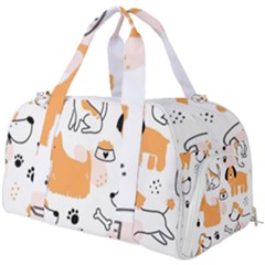 Seamless Pattern Of Cute Dog Puppy Cartoon Funny And Happy Burner Gym Duffel Bag by Wav3s