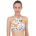 Seamless Pattern Of Cute Dog Puppy Cartoon Funny And Happy Racer Front Bikini Top View1