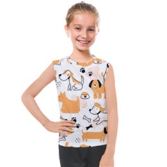 Seamless Pattern Of Cute Dog Puppy Cartoon Funny And Happy Kids  Mesh Tank Top by Wav3s